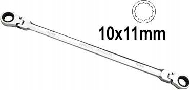 Klucz oczkowy 10×11 mm, z grzech i przegubami