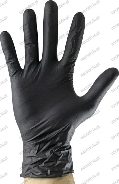 Rękawice nitrylowe,czarne, 3,5m.L, 100szt.D.54156
